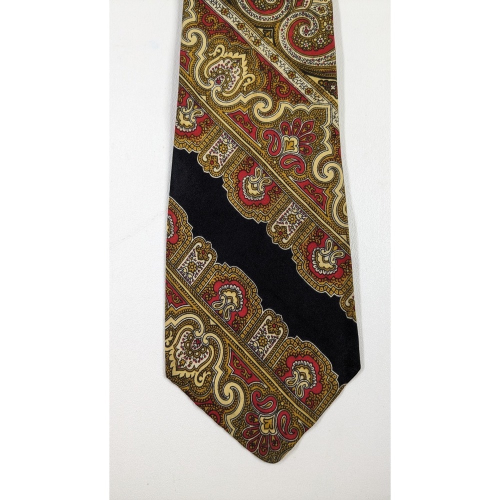 Lot of 10 Vintage Designer Ties Silk and Polyester, Striped, paisley, Gothic - Picture 6 of 16